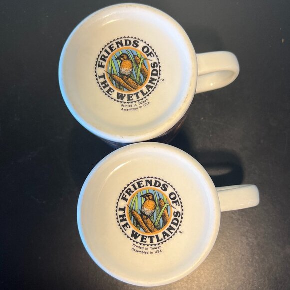 Two Vtg FRIENDS OF THE WETLANDS  Deer, Fawn, Doe & Buck, Woodland Ceramic Mugs - Picture 11 of 12
